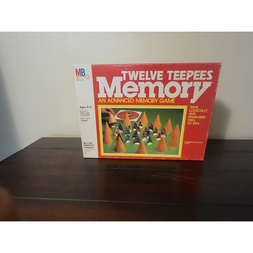 Milton Bradley Twelve Teepees Memory Game Vintage Indian TPS‎